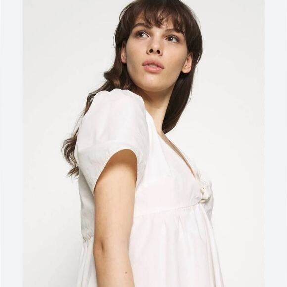 Madewell White Tie Front Poplin Mini Dress size 2 - Picture 6 of 16